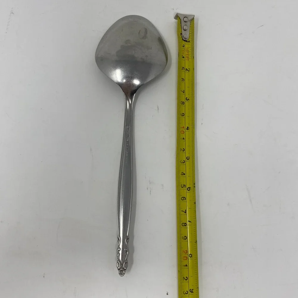 International Stainless Deluxe Serving Spoon Floral Pattern
